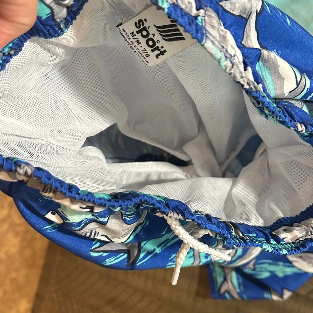Set Bathing Suit and Rash guard Swim Shirt SPF Aqua and Blue Shark